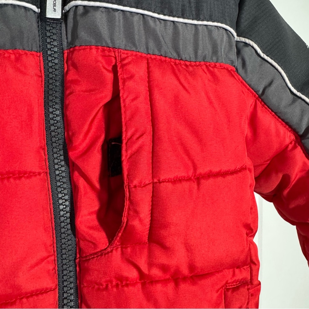 ZeroXposur Boy’s Heavyweight Winter Coat Size 4T Red Black Gray Fleece Sherpa - Picture 2 of 12